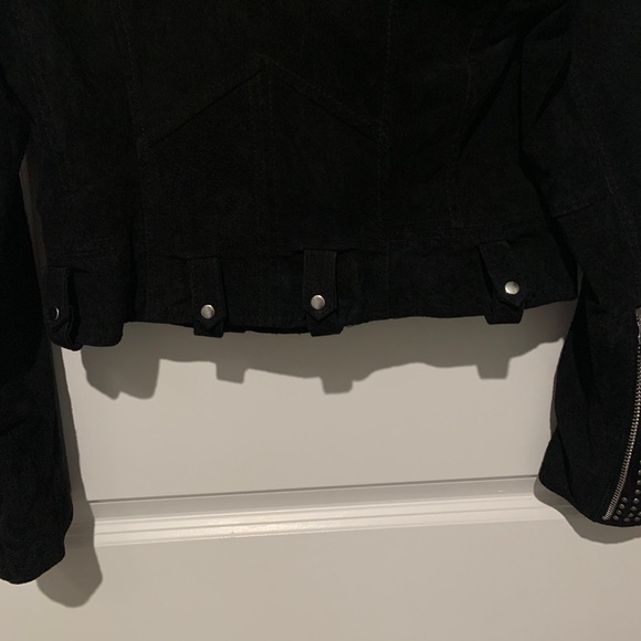 Blank NYC Suede Luxury No Limit Motorcycle "Moto" Style Jacket Black Studded S - Picture 11 of 16